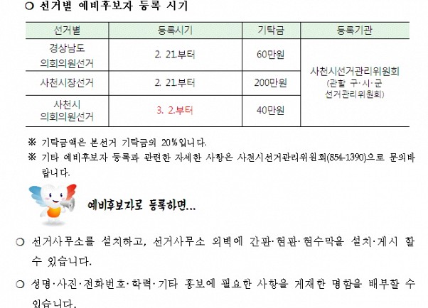 예비후보자 등록 방법 안내